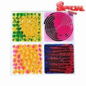 Playlearn Textured Massage Sensory Liquid Tiles Set of 4-30cm