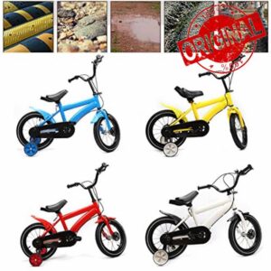 KenSyuInt 14'' Children Bicycle Kids Bike with Training Wheels and Fender