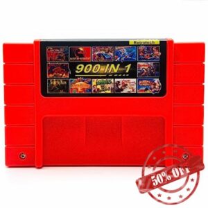 Super 900 In 1 Cartridge For SNES Super Nintendo 16Bit Game Console - Red
