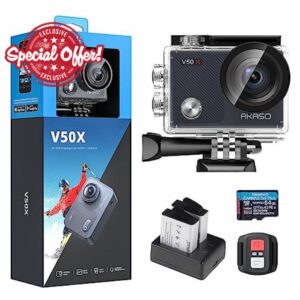 AKASO V50 X Action Camera with 64GB microSDXC Memory Card
