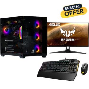 Veno Scorp Gaming PC 27" 165Hz 1MS Bundle Intel Core i7 13700KF ASUS RTX 4070Ti 12GB GPU • Corsair 32GB 5600MHz DDR5 • 2TB NVMe • 850W PSU GOLD • Nemesis Case & Liquid Cooling • WIFI • Windows 11