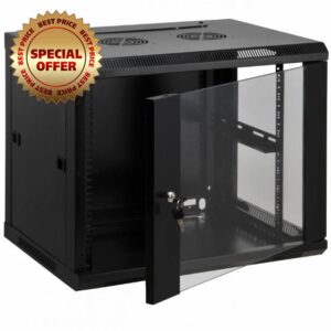 6U 400mm Deep Wall Mounted 19" Data Rack Cabinet Home Networking