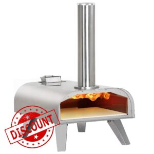 BIG HORN OUTDOORS Pizza Ovens Wood Pellet Pizza Oven Wood Fired Pizza Maker Portable Stainless Steel Pizza Grill