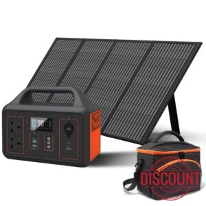 Portable Power Station 600W+100W Solar Panel&Case Bag Folding Dual USB+DC Output