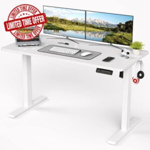 Sunon Electric Height Adjustable Standing Desk Sit Stand Desk with Whole Board for Home Working