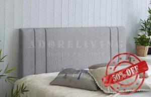 Divan Bed Headboard Rio Padded Chenille Fabric with Supplied Struts and Bolts (Light Grey