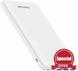 Charmast 26800mAh Power Bank USB C Battery Pack Portable Charger USB C Slim Type C Battery Bank with 3 Input & 4 iSmart Output compatible with Smartphones Tablets and More (White)