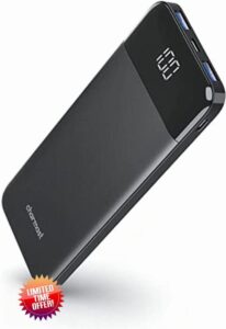 Charmast Power Bank Quick Charge 10400mAh USB C Power Bank Ultra Slim Portable Charger LED Display Power Pack Compatible with Smartphone iPhone Huawei and More