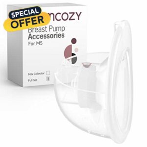 Momcozy Full Set Collector Cup Only Compatible with Momcozy M5 NOT for Others. Original M5 Breast Pump Replacement Accessories (160ml