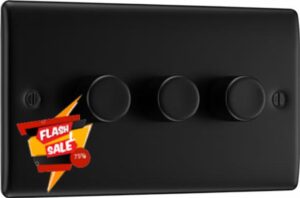 BG Electrical Three Round Push Button Intelligent Dimmer Light Switch