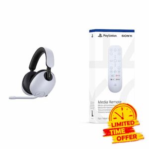 Sony INZONE H7 Wireless Gaming Headset - 360 Spatial Sound for Gaming - 40 Hours Battery Life - Built-in Microphone - PC/PS5 - Perfect for PlayStation & PlayStation 5 Media Remote