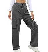 Voqeen Women's Sherpa Lined Sweatpants Thermal Fleece Lined Jogger Pants Winter Thick Furry Trous...