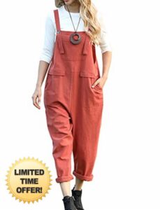 YESNO Women's Dungarees Loose Casual Sleeveless Overall Long Jumpsuit Playsuit Dungarees PV9UK
