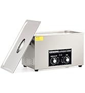 CREWORKS Ultrasonic Cleaner 10L with Mechanical Timer&Heater,300W Heating Power Commercial Sonic ...