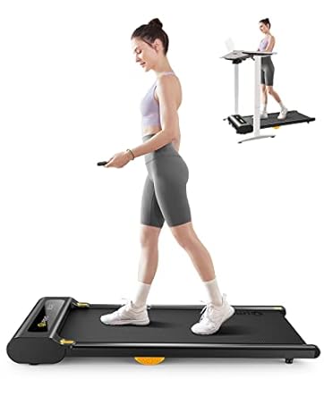 UREVO 2.25HP Under desk treadmill with Double Shock Absorption, walking pad with Remote Control a...