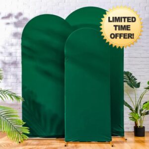 Preboun 3 Pcs Wedding Arch Covers Spandex Trio Backdrop Stands Photoshoot Backdrop Arch Cover for Wedding Ceremony