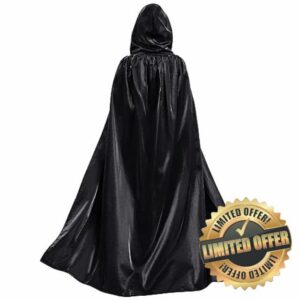 Unisex Hooded Cloak Satin Cape Robe
