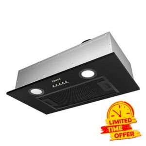 CIARRA CBCB5913A Integrated Cooker Hood 52cm Black Built in Canopy Hood LED Light 3 Speeds Undercabinet Extractor Fa