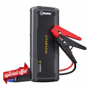 VTOMAN 2500A Car Battery Jump Starter - Portable 12V Jump Starters Power Pack Booster with Jump Leads(Up to 8.0L Gas or 6.0L Diesel Engine)