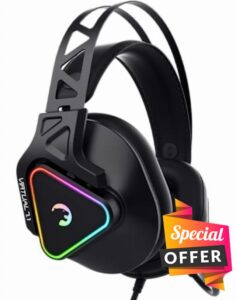 GAMEPOWER Kizaru 7.1 Virtual Surround Sound RGB USB Gaming Headset with 53MM Drivers