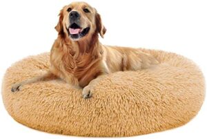 Faux Fur Donut Cuddler Washable Self-Warming Pet Bed