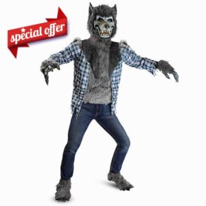 Spooktacular Creations Howling Werewolf Deluxe Kids Costume Set with Mask for Halloween Dress Up Party