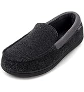 ULTRAIDEAS Men's Fuzzy Suede Slippers with Sherpa Fleece Lining and Indoor Outdoor Rubber Sole