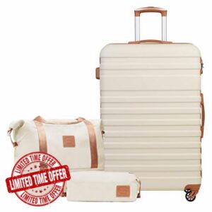COOLIFE Suitcase Trolley Carry On Hand Cabin Luggage Hard Shell Travel Bag Lightweight with TSA Lock