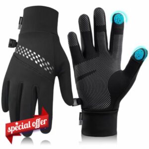 Tmani Thermal Gloves for Men Women Winter Warm Gloves Windproof and Water-Resistant Touchscreen Gloves Anti-Slip Performance Sport Gloves for Running Cycling Walking