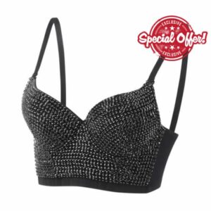 Handmade Rhinestone Diamond Women Tank Top y2k High Street Push Up Bra Woman Crop Tops Ladies Short Corset Vest Camis