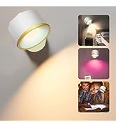 MLOQI Battery Operated Wall Lights Indoor with 14 Color Rechargeable Wall Sconce Magnetic Wall La...