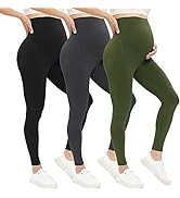 VALANDY Maternity Leggings Over Bump Buttery Soft Belly Support Stretchy Adjustable High Waisted ...