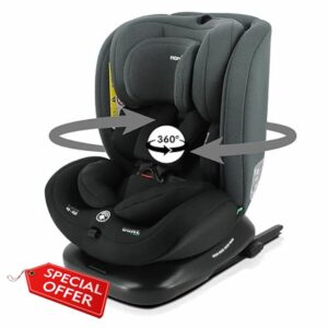 Nania - Dune Car seat 360° Swivel I-Size 40-150 cm - Evolutive from Birth to About 12 Years - Group 0+/1/2/3 - isofix attachments - Side Protectors