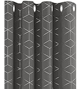 Deconovo Grey Curtains, Dotted Line Foil Printed Thermal Insulated Blackout Curtains, Window Trea...