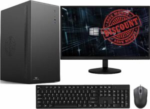 Optiplex Intel i7 4770 16GB RAM 1TB NVME SSD WiFi Windows 11 Desktop PC 22-inch VenoScorp V100 Computer Bundle