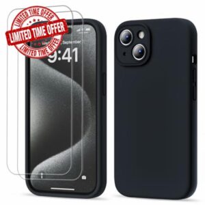 GOODVISH 3 in 1 Designed for iPhone 15 Case Premium Silicone 6.1" (2023)| Upgraded Camera Protection