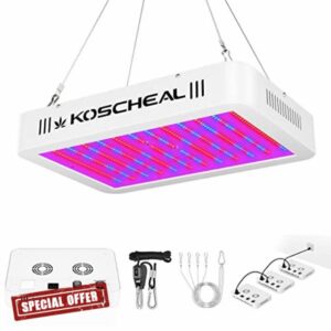 KOSCHEAL 1200w LED Plant Grow Light Full Spectrum Daisy Chain with Samsung LM301B Veg Bloom Double Switch for Indoor Plant Seedling Flower and Fruiting to Provide Suitable Spectrum Quiet Built-in Fa