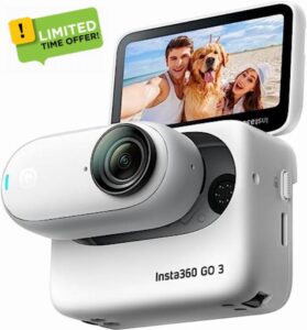 Insta360 GO 3 64GB - The Tiny Mighty 2.7K Waterproof (5M) Action Camera with Action Pod and Flip Scree