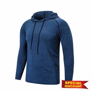 HUAKANG Men's Long/Short Sleeve T Shirt Running Jogging Top Tee Athletic Hoodies Gym Tops for Men Breathable Sweatshirt Pullover Workout Training Top Sport Casual T Shi