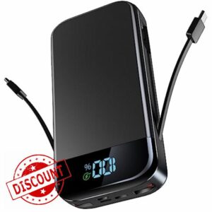 Power Bank 32000mAh Portable Charger with Bulit-in Cables