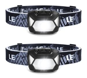 [2 Pack] Super Bright LED Headlamp with 6 Lighting Modes