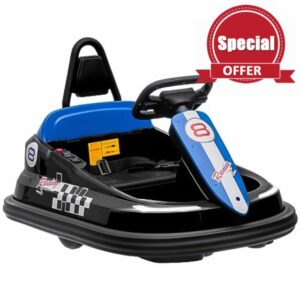 HOMCOM Kids Bumper Car 360° Rotation Spin Waltzer Car 6V Electric Ride On Car with Bumper Protector