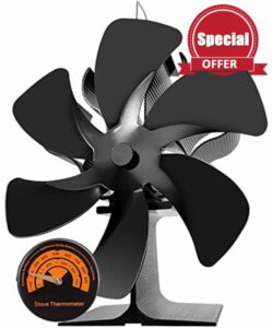 Wood Stove Fan Log Burner Fan Wood Burner Fireplace Fan Big 6 Blades Fan Heat Powered Eco Fireplace Fans Silent for Home Wood Burning/Log Burner/Fireplaces