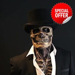 Dcbeduff Halloween Mask Skeleton Joker or Ghost Rider Double Mask Creepy Halloween Carnival
