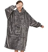 Voqeen Sherpa Hoodie Blanket Oversized Super Soft Wearable Pyjamas Giant Sweatshirt Big Pocket Sw...