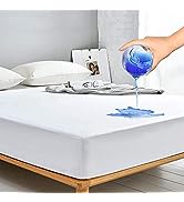 Aisbo King Size Waterproof Mattress Protector Fitted - Jersey Mattress Covers King Bed Waterproof...