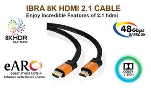 7m Ultra HD Lead High-Speed Cord 48Gbps Supports 8K@60HZ 4K@120HZ 4320p Compatible with Fire TV 3D Support Ethernet Function 8K UHD 3D-Xbox PlayStation PS3 PS4 PC - Orange