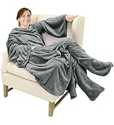Catalonia Classy Wearable Snuggle Blanket with Sleeves and Pocket, Soft Cosy Fleece Slankets for ...