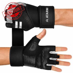 Atarni Gym Gloves Weight Lifting Workout - Exercise Gloves with Wrist Support for Men & Women - Non-Slip Palm and Breathable Fingerless Grip Glove for Training