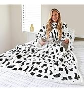 Catalonia Classy Platinum Blanket with Sleeves, Dual Micro plush Fleece Sherpa Warm Blankets for ...
